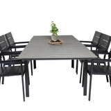 Jídelní stůl Levels 160/240*90 - Black Alu / Grey Aintwood + Židle Levels (stohovatelné) - Black Alu / Black Aintwood_6