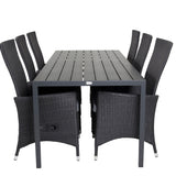 Jídelní stůl Break - 205*90 - Black Alu / Black Aintwood+Padova Arm Chair Reclin