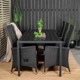 Jídelní stůl Break - 205*90 - Black Alu / Black Aintwood+Padova Arm Chair Reclin