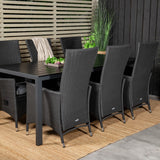Jídelní stůl Break - 205*90 - Black Alu / Black Aintwood+Padova Arm Chair Reclin