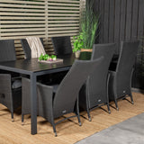 Jídelní stůl Break - 205*90 - Black Alu / Black Aintwood+Padova Arm Chair Reclin