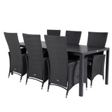 Jídelní stůl Break - 205*90 - Black Alu / Black Aintwood+Padova Arm Chair Reclin