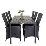 Jídelní stůl Break - 205*90 - Black Alu / Black Aintwood+Padova Arm Chair Reclin