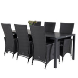 Jídelní stůl Break - 205*90 - Black Alu / Black Aintwood+Padova Arm Chair Reclin