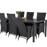 Jídelní stůl Break - 205*90 - Black Alu / Black Aintwood+Padova Arm Chair Reclin