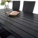 Jídelní stůl Break - 205*90 - Black Alu / Black Aintwood+Padova Arm Chair Reclin