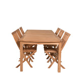 Jídelní stůl Kenya 220*100*H76 - Teak+Keňa skládací židle s područkou - Teak_6