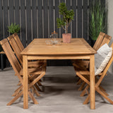 Jídelní stůl Kenya 220*100*H76 - Teak+Keňa skládací židle s područkou - Teak_6