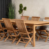 Jídelní stůl Kenya 220*100*H76 - Teak+Keňa skládací židle s područkou - Teak_6