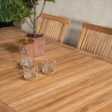 Jídelní stůl Kenya 220*100*H76 - Teak+Keňa skládací židle s područkou - Teak_6