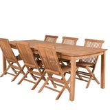 Jídelní stůl Kenya 220*100*H76 - Teak+Keňa skládací židle s područkou - Teak_6