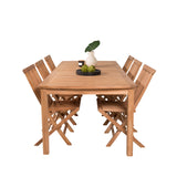 Jídelní stůl Kenya 220*100*H76 - Teak+Keňa skládací židle s područkou - Teak_6