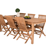 Jídelní stůl Kenya 220*100*H76 - Teak+Keňa skládací židle s područkou - Teak_6