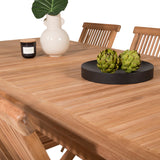 Jídelní stůl Kenya 220*100*H76 - Teak+Keňa skládací židle s područkou - Teak_6