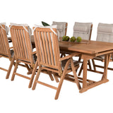 Jídelní stůl Kenya 195/295*110*H75 - Teak+Keňa 5-polohová skládací židle - Teak_