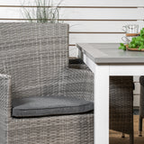 Jídelní stůl Albany 160/240*100 - Bílá Alu / Šedá Aintwood+Malin Područková židle s polštářem - Šedá / Šedá cushion_4