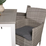 Jídelní stůl Albany 160/240*100 - Bílá Alu / Šedá Aintwood+Malin Područková židle s polštářem - Šedá / Šedá cushion_4
