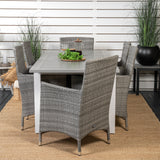 Jídelní stůl Albany 160/240*100 - Bílá Alu / Šedá Aintwood+Malin Područková židle s polštářem - Šedá / Šedá cushion_6