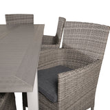 Jídelní stůl Albany 160/240*100 - Bílá Alu / Šedá Aintwood+Malin Područková židle s polštářem - Šedá / Šedá cushion_6
