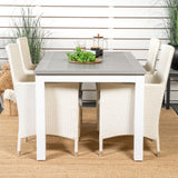 Albany Table - 160/240 - White/Grey - Malin Karmstol med dyna - Vit / grå dyna 4