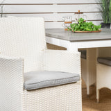 Albany Table - 160/240 - White/Grey - Malin Karmstol med dyna - Vit / grå dyna 4