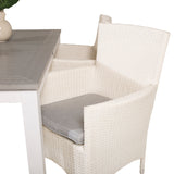 Albany Table - 160/240 - White/Grey - Malin Karmstol med dyna - Vit / grå dyna 4