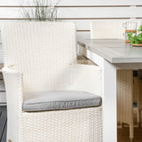 Albany Table - 160/240 - White/Grey - Malin Karmstol med dyna - Vit / grå dyna 6