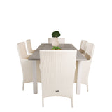 Albany Table - 160/240 - White/Grey - Malin Karmstol med dyna - Vit / grå dyna 6