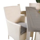 Albany Table - 160/240 - White/Grey - Malin Karmstol med dyna - Vit / grå dyna 6