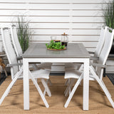 Albany Table - 160/240 - White/Grey - Albany 5:pos Stol - Vit Aluminium/vit textilene/aintwood 4