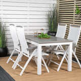 Albany Table - 160/240 - White/Grey - Albany 5:pos Stol - Vit Aluminium/vit textilene/aintwood 4