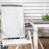 Albany Table - 160/240 - White/Grey - Albany 5:pos Stol - Vit Aluminium/vit textilene/aintwood 4