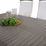 Albany Table - 160/240 - White/Grey - Albany 5:pos Stol - Vit Aluminium/vit textilene/aintwood 4
