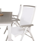 Albany Table - 160/240 - White/Grey - Albany 5:pos Stol - Vit Aluminium/vit textilene/aintwood 4
