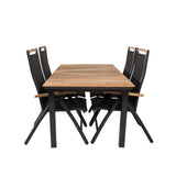 Stůl Mexiko 180/240 – Černá/Teak – Panama 5:pos židle – Černá/Černá 4