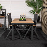Stůl Mexiko 180/240 – Černá/Teak – Panama 5:pos židle – Černá/Černá 4