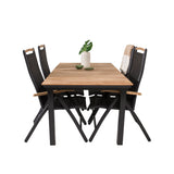 Stůl Mexiko 180/240 – Černá/Teak – Panama 5:pos židle – Černá/Černá 4