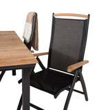 Stůl Mexiko 180/240 – Černá/Teak – Panama 5:pos židle – Černá/Černá 4