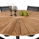 Jídelní stůl Mexico ø140 – Černá / Teak+Santorini křeslo (stohovatelné) – Černá