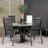 Parma - Stůl ø 140 - Black Alu / Grey Aintwood - Copacabana Recliner Chair - Black/Black 4