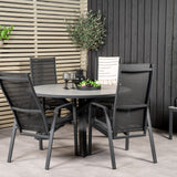 Parma - Stůl ø 140 - Black Alu / Grey Aintwood - Copacabana Recliner Chair - Black/Black 4