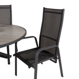 Parma - Stůl ø 140 - Black Alu / Grey Aintwood - Copacabana Recliner Chair - Black/Black 4