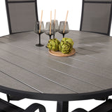 Parma - Stůl ø 140 - Black Alu / Grey Aintwood - Copacabana Recliner Chair - Black/Black 6