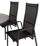 Parma - Stůl ø 140 - Black Alu / Grey Aintwood - Copacabana Recliner Chair - Black/Black 6
