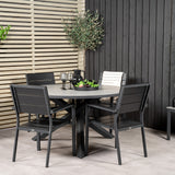 Parma - Stůl ø 140 - Black Alu / Grey Aintwood - Židle na patro (stohovatelné) - Black Alu / Black Aintwood 4