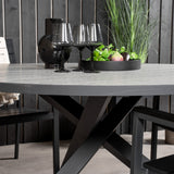 Parma - Stůl ø 140 - Black Alu / Grey Aintwood - Židle na patro (stohovatelné) - Black Alu / Black Aintwood 4