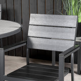 Parma - Stůl ø 140 - Black Alu / Grey Aintwood - Židle na patro (stohovatelné) - Black Alu / Black Aintwood 4