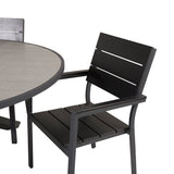 Parma - Stůl ø 140 - Black Alu / Grey Aintwood - Židle na patro (stohovatelné) - Black Alu / Black Aintwood 4