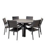 Parma - Stůl ø 140 - Black Alu / Grey Aintwood - Křeslo úrovně (stohovatelné) - Black Alu / Black Aintwood 6