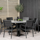 Parma - Stůl ø 140 - Black Alu / Grey Aintwood - Křeslo úrovně (stohovatelné) - Black Alu / Black Aintwood 6